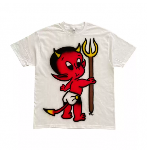 Prism Little Devil Dark American College style light subancient Hayahara punk short-sleeved T-shirt