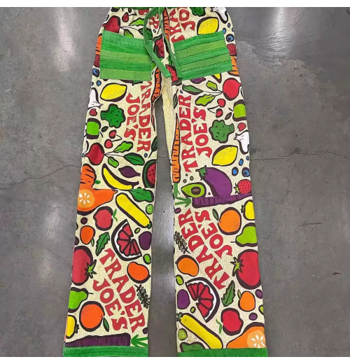 Spot seconds! Fruit wide legs funny jazz street dance micro retro millennial unisex jeans