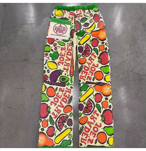 Spot seconds! Fruit wide legs funny jazz street dance micro retro millennial unisex jeans