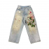 Niche personality large print creative design sense of junk punk vintage street graffiti early fall jeans